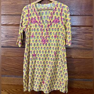 Floral Yellow and Pink Women's Dress